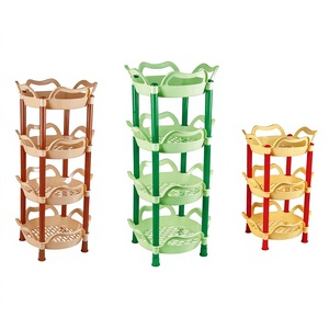 Modern Standing Type 4 Tier Plastic <b>Corner</b> Storage <b>Shelf</b> Organizer PP Space Saving Rack for Kitchen Bathroom Sundries - Product Image 3