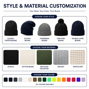 Gorros de Punto Personalizados al por Mayor con Logotipo, Gorro de <span class=keywords><strong>Invierno</strong></span> Suave y Cálido de Acrílico para <span class=keywords><strong>Hombre</strong></span> y Mujer, Gorro Promocional en Blanco - Product Image 6