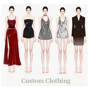 Produttore di Abbigliamento Personalizzato con Marchio Proprio, Servizio di Design di Abbigliamento con Basso MOQ, <span class=keywords><strong>Vestiti</strong></span> di Alta Qualità, Abito Lungo da <span class=keywords><strong>Donna</strong></span> - Product Image 2