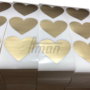 Scratch Off Sticker PET Gold <b>Heart</b> Shape Anti-Counterfeit Label for Game <b>Card</b> Password Recharge <b>Card</b> B2B Custom Packaging - Product Image 3