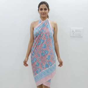 Pareo de algodón de primera calidad para mujer, suave, transpirable, estampado, para cubrir el traje de baño, ropa de resort y para vacaciones en la playa. - Product Image 1