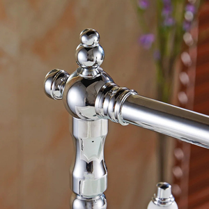 <span class=keywords><strong>Robinet</strong></span> mélangeur d'eau chaude et froide à <span class=keywords><strong>double</strong></span> poignée, <span class=keywords><strong>robinet</strong></span> de cuisine moderne pour hôtel, bec rotatif à 360 ° - Product Image 6