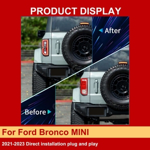 ไฟท้าย LED เลนส์สีแดง 12V ใช้ได้กับรถทั่วไป ติดตั้งง่ายแบบ Plug & Play กันน้ำ สำหรับ Bronco ปี 2020-2023 โคมไฟใหม่ - Product Image 5