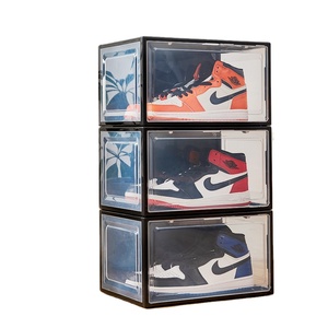 stackable side open door shoe box organizer clear shoe boxes plastic plastic drawer storage box side drop door