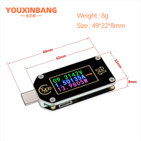 Multimètre USB Type-C PD Trigger TC66, voltmètre/ampèremètre bidirectionnel avec plage 0-30V/0-5A, testeur de capacité de batterie