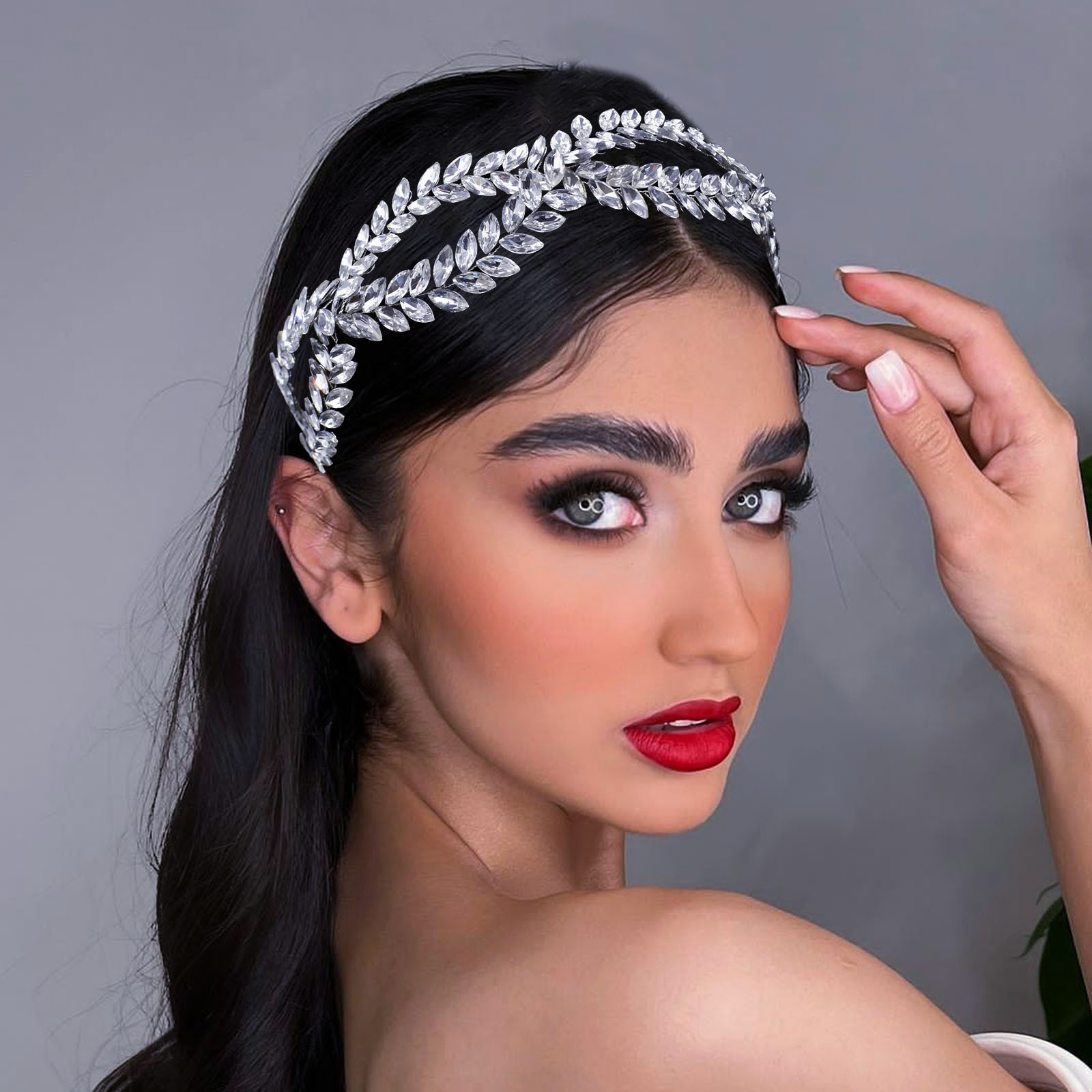 Handmade Bridal Headband Wedding Hair Piece Headband Rhinestone Branch Headpiece Rhinestone Branch Headband Bridal Hairband - Etsy main image 2