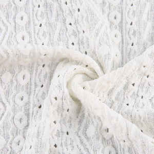 Tissu jacquard à petits pois en maille extensible avec motif ondulé, toucher doux, 5 % élasthanne, 95 % polyester, pour chemisier femme - Product Image 6
