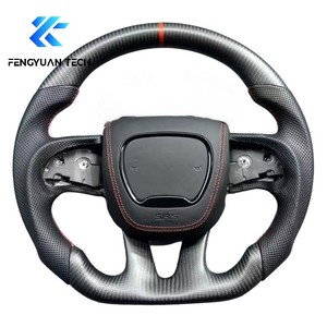 Volant de course sportif personnalisé Dodge en fibre de carbone et cuir pour Charger Challenger Hellcat SRT <span class=keywords><strong>RT</strong></span> - Product Image 3