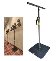 Support d'éclairage portable, pliable, mobile et réglable en aluminium, hauteur 1,45-2,58 m, base en fer, capacité de charge 50 kg