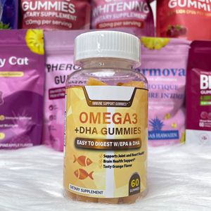 Private Label 60 Gummies <strong>Omega3</strong> + DHA EPA Gummies Orange Flavor Brain Heart Joint Health Immune Support Gummy - Product Image 6