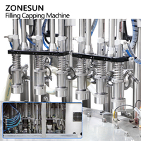 Machine d'emballage et de bouchage automatique à grande vitesse ZONESUN ZS-AFC12M avec pompe à piston rotative servo à 6 têtes pour sachets à bec verseur