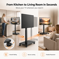 Soporte de TV Eléctrico Moderno con Altura Ajustable y Base Giratoria, Compatible con Televisores de 32 a 70 Pulgadas, hasta 90 Libras, para Sala de Estar y Uso en Exteriores