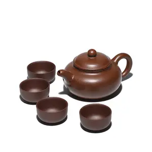 Bule de chá conectado, chaleira vintage autêntica de terracota yixing zisha roxa argila