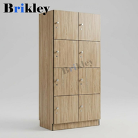 Casier compact HPL Brikley couleur grain de bois 12 mm d'épaisseur avec serrure électronique, installation au sol/au mur