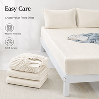 Housse de matelas en velours cristal personnalisée avec logo OEM, épaisse et chaude, drap de lit en peluche, vente en gros transfrontalière