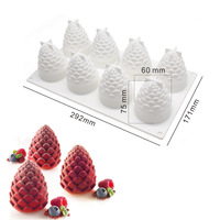 Moule en silicone orange 3D (8 cavités) pour chocolat, dessert, pudding, gelée, crème glacée, mousse aux fruits, gâteau