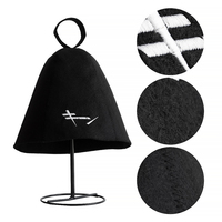 Gorro de Sauna de Fieltro Reciclado Ecológico Blanco Ink Line, Venta al por Mayor, Logotipo Personalizado, Directo de Fábrica, Gorro para Baño de Vapor y Spa