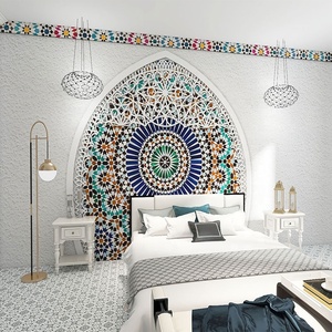 <span class=keywords><strong>Papier</strong></span> <span class=keywords><strong>peint</strong></span> avec motifs d'architecture de Style marocain, décoration de fond de chambre à coucher - Product Image 1