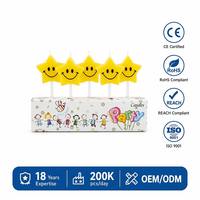 Niedliche Gelbe Stern-Geburtstagskerzen für Kuchen 5 Stück Umweltfreundliche Tortendekoration Transparente Stecker für Neujahr Hochzeiten Kinderpartys