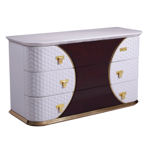 Italian modern design marble top with leather surface dining room Furniture Solid Wood Furniture Console Cabinet