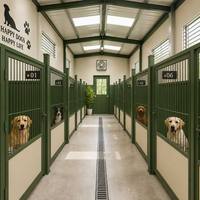 Snel te monteren modulaire geprefabriceerde stalen constructie opslagloods hondenkennel - duurzaam dierenverblijf