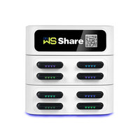 Borne de recharge publique compacte à 8 ports avec batterie Li-Polymère 5000 mAh 60W, station de partage de batteries, location par scan de code QR