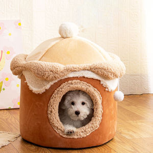 Cama para Mascotas Cómoda, Linda, Suave, Afelpada, Cálida, Tipo Cueva, con Espacio Interior para Gatos y Perros Pequeños - Versión de Invierno - Product Image 1