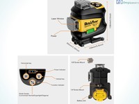 Niveau laser industriel 360°, 16 lignes vertes super lumineuses, 40 MW, 520 nm, 4D, auto-nivelant, outils de nivellement laser