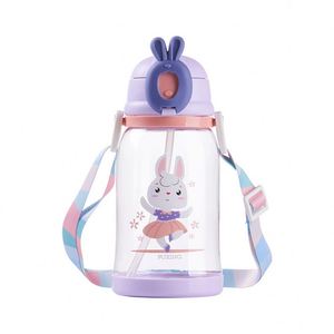 Cute Large Capacity Plastic <b>Water</b> <b>Cup</b> <b>with</b> <b>Straw</b> Leak-proof Tumbler Outdoor Crossbody Sports Bottle - Product Image 1