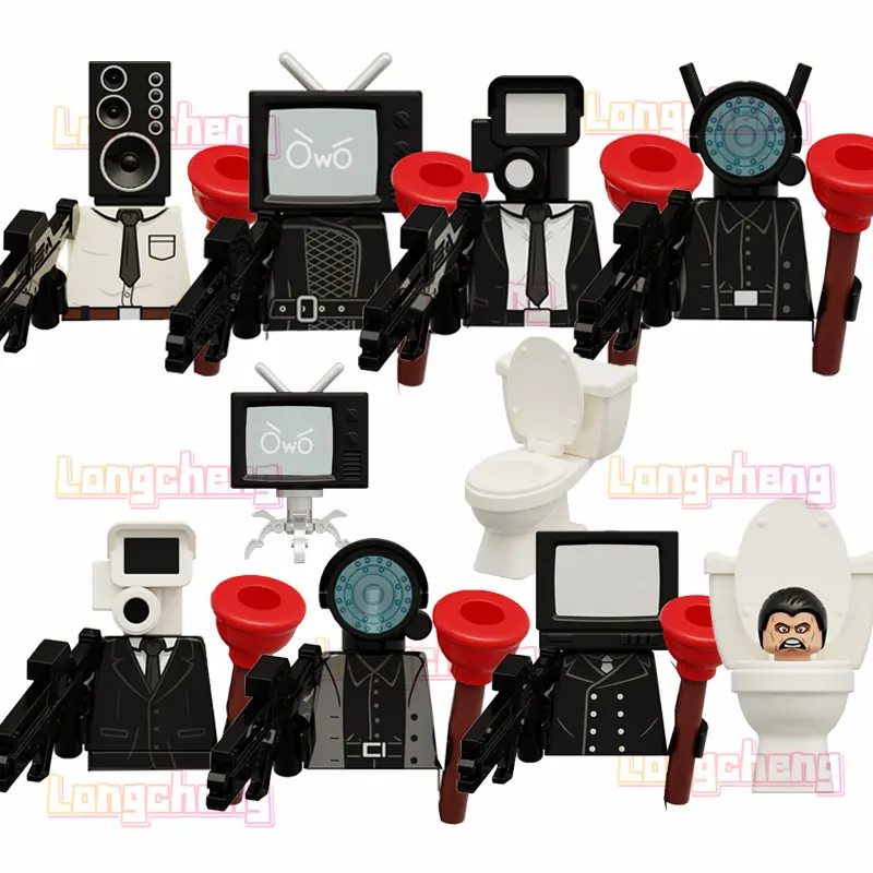 KDL818 Jeu populaire Série Toilette Figure Audio Man Signal TV Personne Titan sound Man Mini Building Block Jouet en plastique ABS