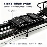 Plataforma Megaforma Móvil para Pilates, Máquina con Marco de Aluminio, Cama Deslizante Segmentada Reversible, Duradera, Profesional y Ajustable
