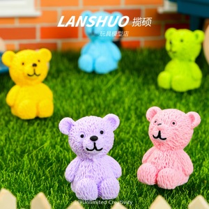 <b>Rainbow</b> <b>Candy</b> Diy Creative Studio Teddy Bear Resin Figurine Mini Animal Home Decoration Handmade Craft Accessory - Product Image 4