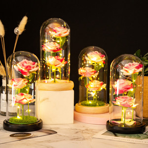 Decoración de San Valentín, Rosa de Simulación con Luz LED, <span class=keywords><strong>Flor</strong></span> Eterna Preservada, Regalo de San Valentín, Día de la Madre - Product Image 3