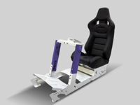 Simulateur de course ergonomique JIABEIR 1012S, cockpit avec cadre en aluminium noir et siège en similicuir réglable pour une expérience de jeu immersive