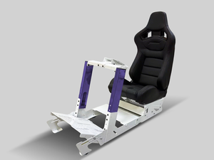 Cockpit de simulateur de course ergonomique JIABEIR, cadre en aluminium noir avec siège en similicuir réglable pour une expérience de jeu immersive - Product Image 3