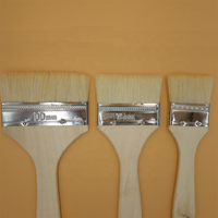 Pinceaux Professionnels à Manche en Bois avec Logo Personnalisé, Ensemble de Pinceaux de Peinture pour Murs, Virole en Acier Inoxydable
