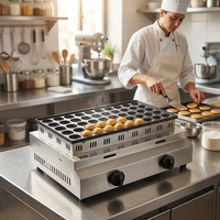 Machine à gaufres professionnelle au gaz, 50 pièces, pour utilisation en snack-bar