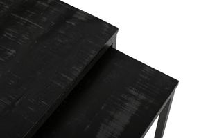 Ensemble de tables basses de haute qualité en fer/WD, ensemble de 2 tables basses carrées, meubles de salon, prix de gros. - Product Image 4