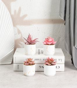 Nouvelle Décoration de Bureau en Plastique Réaliste : Jolies Jardinières Roses Artificielles pour Plantes Succulentes - Product Image 4