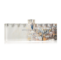 Support de bougie en lucite Judaica, Menorah juive en acrylique peinte par Judy pour Hanouka