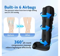 Bottes de compression à brancher pour athlètes, masseur de jambes à 6 chambres à air, contrôle du temps, en matériau PU pour les douleurs musculaires