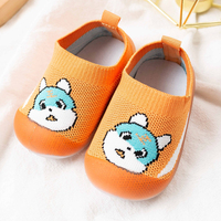 Sepatu Kaus Kaki Bayi Motif Anjing Biru Oranye Bernapas, Ramah Kulit, Sol TPE Lembut Anti Selip, Siap Kirim