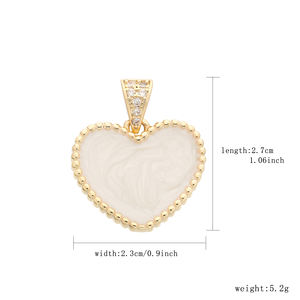 Perhiasan liontin zirkon berlapis emas 14k, hadiah perhiasan hati kuningan - Product Image 3