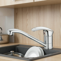 Robinet de cuisine au design moderne avec corps en alliage de zinc, noyau en céramique, poignée unique, adapté aux cuisines d'hôtels, d'appartements et de villas