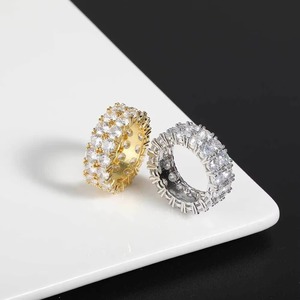 Wholesale OEM GRA VVS Moissanite Skeleton 2 Row Band <b>Ring</b> <b>925</b> <b>Silver</b> 18K Gold Plated Hip Hop Iced Out Custom <b>Ring</b> B2B Supplier - Product Image 5