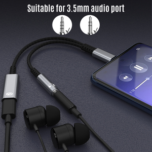 Cavo di Ricarica Rapida PD 60W Tipo <span class=keywords><strong>C</strong></span> e Cavo Audio Jack 3.5mm Due in Uno per Auricolari/Cuffie/Telefono Cellulare/iPad/Notebook/Auto - Product Image 5