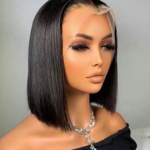 Perruque Lace Front Longue en <span class=keywords><strong>Cheveux</strong></span> Humains Remy Vietnamiens avec <span class=keywords><strong>Frange</strong></span>, Dentelle HD, Base Sans Colle, Couleur Naturelle, 14 Pouces - Product Image 2