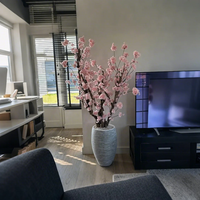 Tik Tok YouTube Instagram Dernières tendances en matière de plantes en pot personnalisées, bonsaï, cerisier artificiel rose et blanc pour la décoration intérieure
