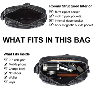 Borsa a <span class=keywords><strong>Tracolla</strong></span> da Viaggio di Lusso in Vera Pelle per <span class=keywords><strong>Uomo</strong></span>, Personalizzabile con Logo, Porta iPad e Telefono, Vendita all'Ingrosso - Product Image 4