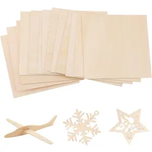 DIE 1.5--10MM Natural Wood sheets Laser Cutting Commercial Plywood Basswood Sheets for Craft 3D Puzzle Toys